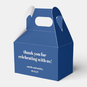 Caja Para Regalos Negrita Boda personalizada Retro Azul francés Grac