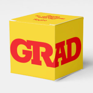Caja Para Regalos Negrita GRAD Partido de Graduación de Oro rojo y a