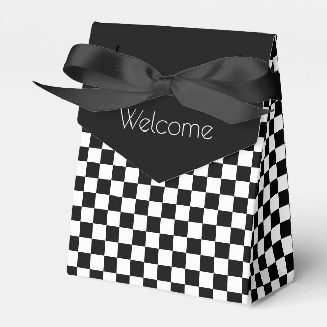 Caja Para Regalos Negro con cheque blanco (Front Side)