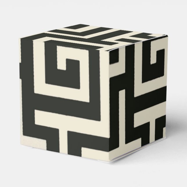 Caja Para Regalos Negro de clave griega (Reverso Costado)