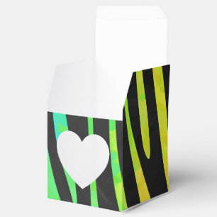 Caja Para Regalos Negro de la cebra e impresión del arco iris