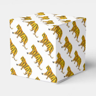 Caja Para Regalos Negro del tigre e impresión anaranjada
