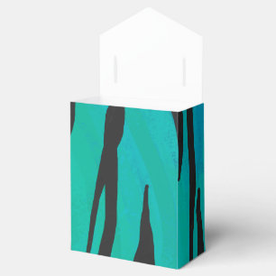 Caja Para Regalos Negro del tigre e impresión verde azulada