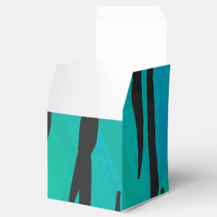 Caja Para Regalos Negro del tigre e impresión verde azulada