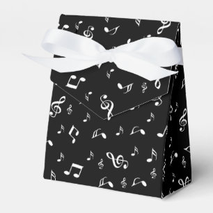 Caja Para Regalos negro plateado, nota, musical, melodía, música, so