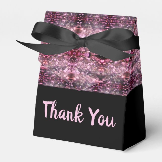 Caja Para Regalos Negro Rosa Y Borgoña (Front Side)