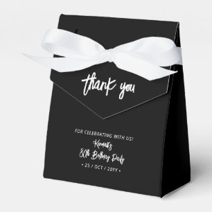 Caja Para Regalos Negro y Blanco Cumpleaños número 80 Agradecimien