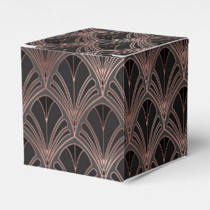 Caja Para Regalos Negro y oro rosa