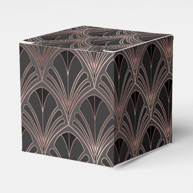 Caja Para Regalos Negro y oro rosa (Costado Anverso)