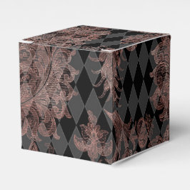 Caja Para Regalos Negro y Rosa Dorado