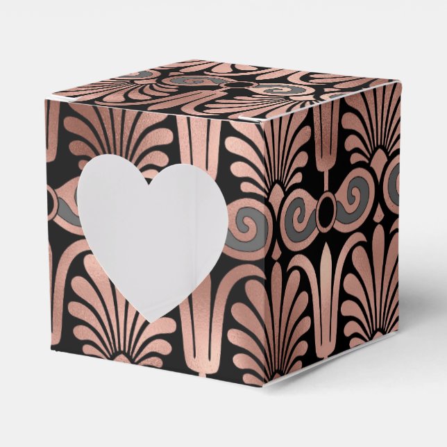 Caja Para Regalos Negro y Rosa Oro (Anverso)