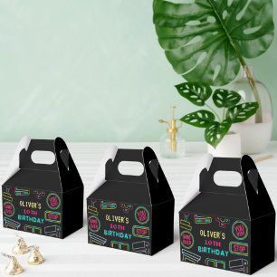 Caja Para Regalos Neon Any año videojuegos cumpleaños