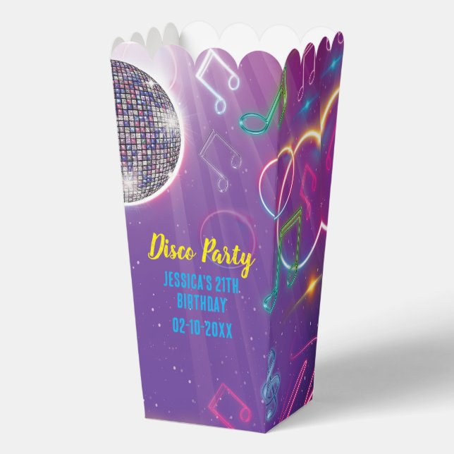 Caja Para Regalos Neon Glow Disco Dance Birday Party (Anverso)