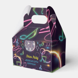Caja Para Regalos Neon Glow Disco Dance Birday Party