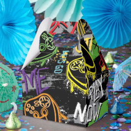 Caja Para Regalos Neon Graffiti Gaming Pattern