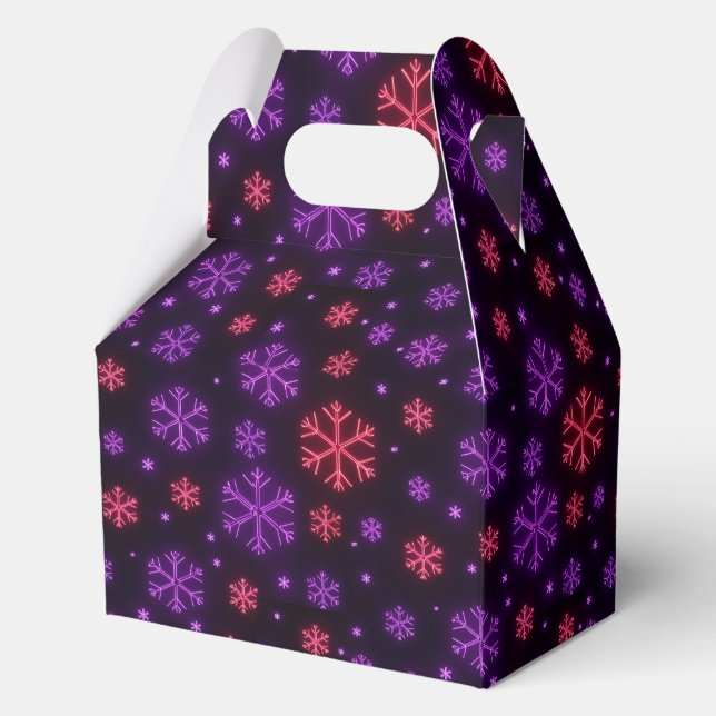 Caja Para Regalos Neon Snowflakes (Reverso )