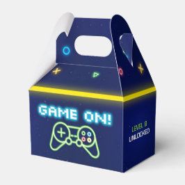 Caja Para Regalos Neon Video Game Arcade Cumpleaños Party Favor Box