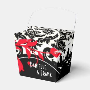 Caja Para Regalos Neopolitan Damask Paisley   blanco negro rojo