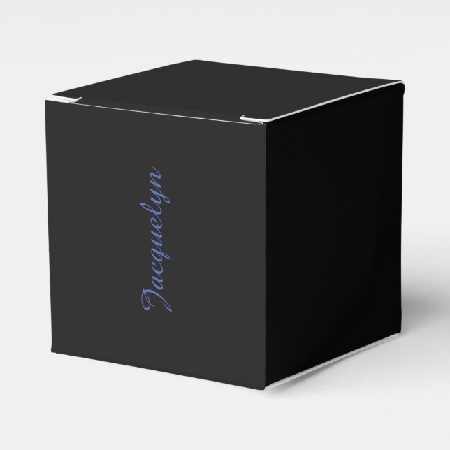 Caja Para Regalos Neutral Black & Blue Plain Elegant Nombre propio m (Costado Anverso)