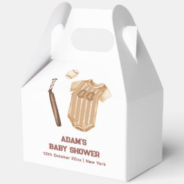 Caja Para Regalos Neutral Boho Little Slugger Baseball Baby Shower