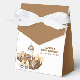 Caja Para Regalos Neutral Minimal Touchdown Football Boy Baby Shower