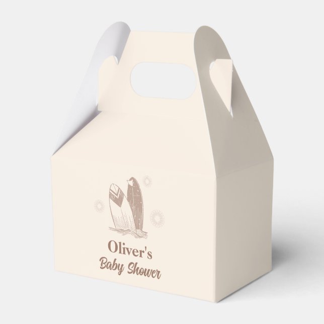 Caja Para Regalos Neutral Minimalist Boho Surfboard Baby Shower  (Front Side)