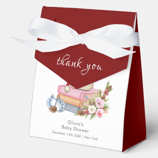 Caja Para Regalos New Chapter Begins Winter Floral Baby Shower  (Anverso)