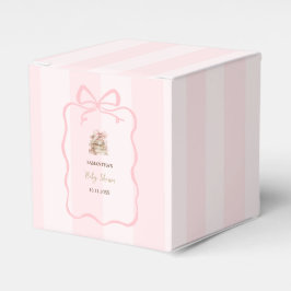 Caja Para Regalos New Chapter Pink Bow Stripes Baby Shower