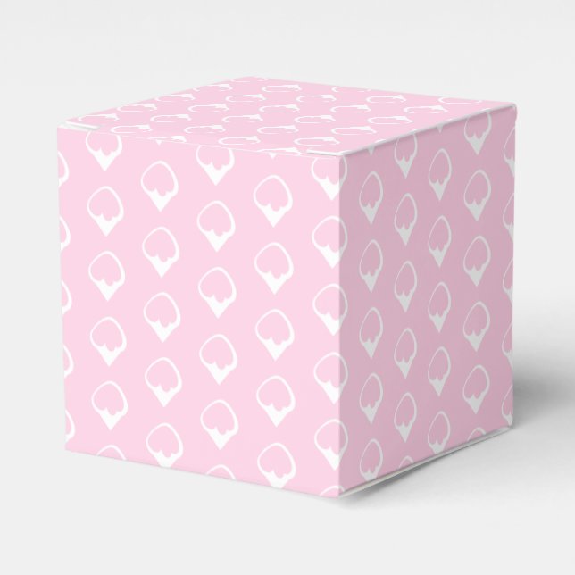 Caja Para Regalos Nieve blanca copos de nieve regalo rosa claro (Costado Anverso)