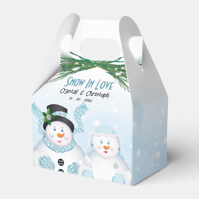 Caja Para Regalos Nieve en amor Boda De Invierno (Front Side)