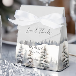 Caja Para Regalos Nieve en el amor del bosque de pinos de invierno d