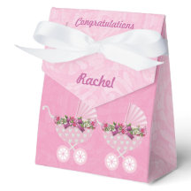 Niña de Cochecito Rosa Baby Shower 4"w x 2"l x 5"