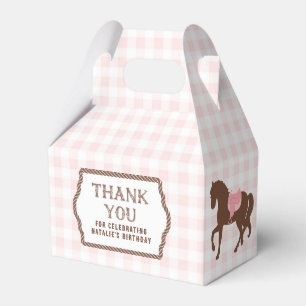 Caja Para Regalos Niña de vaca rosa Horse Silhouette Favor del C