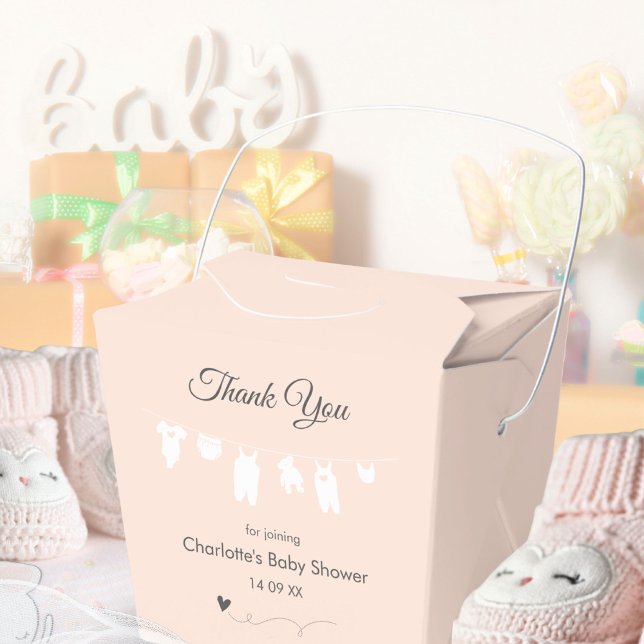 Caja Para Regalos Niña Minimalista Peach Light Shower (Light Peach Minimalist Baby Girl Shower Favor Boxes ©Susanne Sachers - Sunny Mind 🌞)