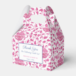 Caja Para Regalos Niña Niña Niña Preppy Rosa Y Blanca Chinoiserie