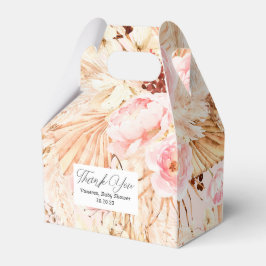 Caja Para Regalos Niña rosa ducha boho pampas floral pasto