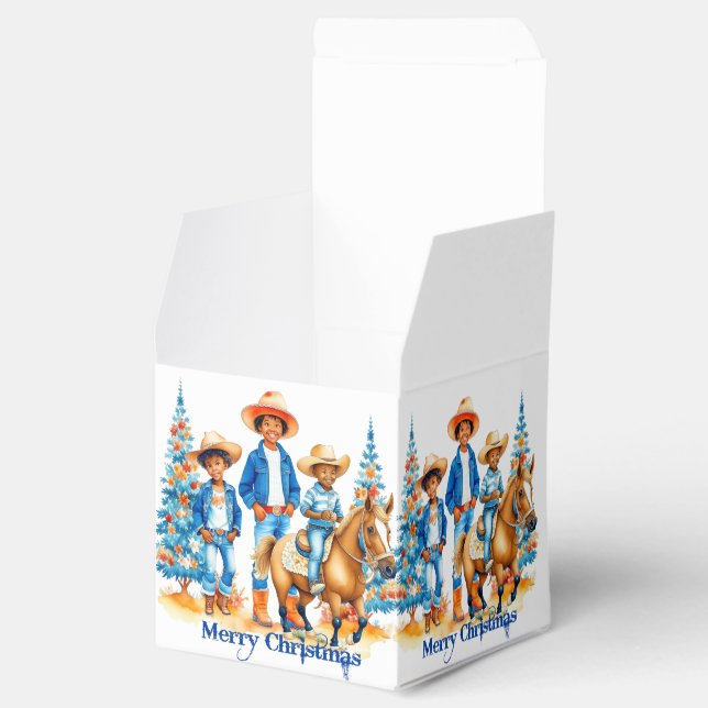 Caja Para Regalos Niñas Vaqueras Negras Con Cristales De Cereza De C (Abierto)