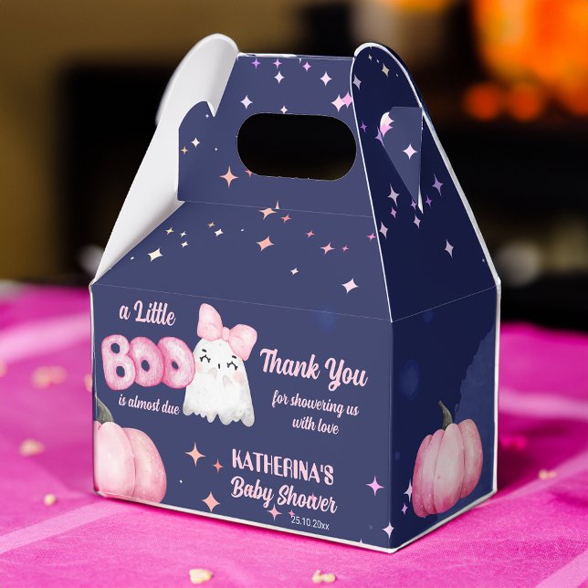 Caja Para Regalos Niñera bebé fantasma en Halloween (Little boo Halloween baby girl ghost baby shower Favor Box pink and blue favor box)