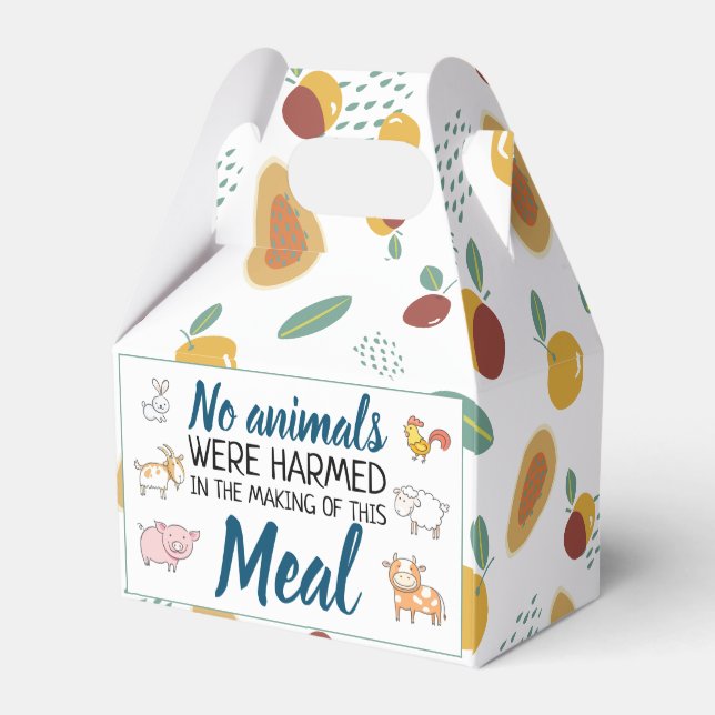 Caja Para Regalos Ningún animal resultó herido como vegetariano con  (Reverso)