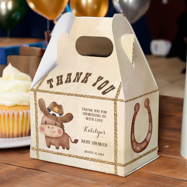 Caja Para Regalos Niñito vaquero lindo caballo bebé en una ducha de  (Little cowboy cute baby horse in a hat baby shower favor box personalized western shower favor box)
