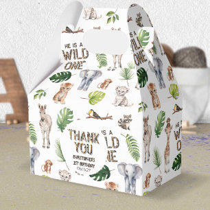 Caja Para Regalos Niño 1 cumpleaños Día de cumpleaños Wild One Jungl