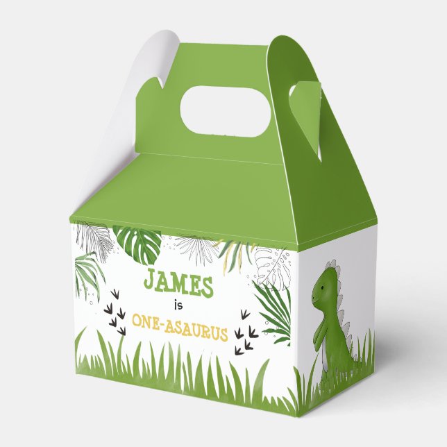 Caja Para Regalos Niño de cumpleaños de dinosaurio de cualquier edad (Front Side)