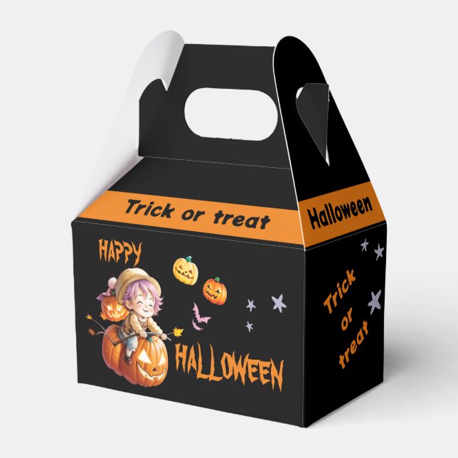 Caja Para Regalos Niño de Halloween en una calabaza mágica (Front Side)