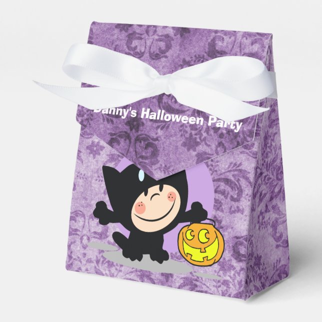Caja Para Regalos Niño pequeño con Damasco Purple de Calabaza (Front Side)