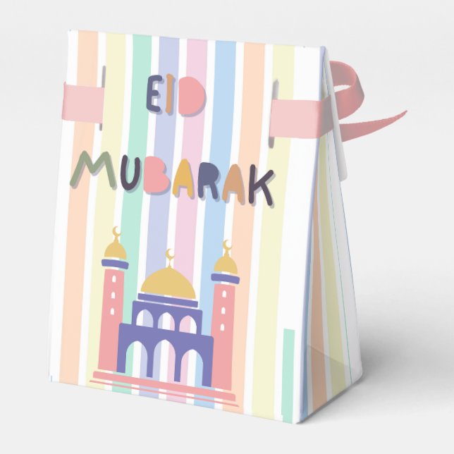 Caja Para Regalos Niños con el arcoiris Eid Mubarak Regalo Eid y (Reverso)
