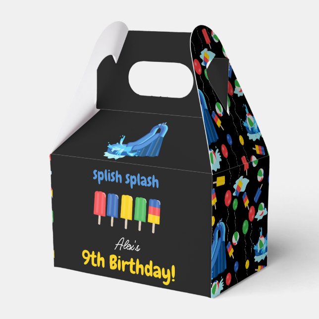 Caja Para Regalos Niños con tobogán acuático Día de cumpleaños de es (Front Side)