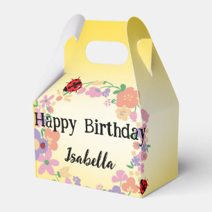 Caja Para Regalos Niños Cute Polka punto Ladybug Primavera Flower Cu