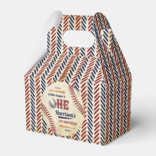 Caja Para Regalos Niños de Béisbol Vintage Primer Cumpleaños