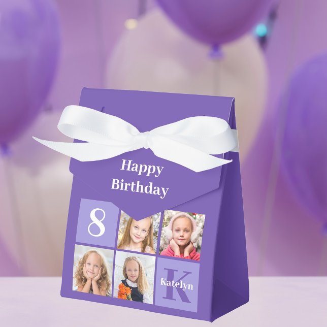 Caja Para Regalos Niños de Collage de fotos morado Fiesta de cumplea (Subido por el creador)