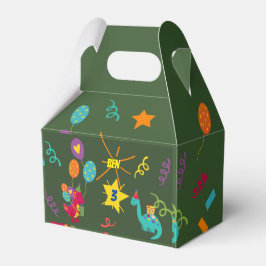 Caja Para Regalos Niños de Dinosaurios vajilla fiesta